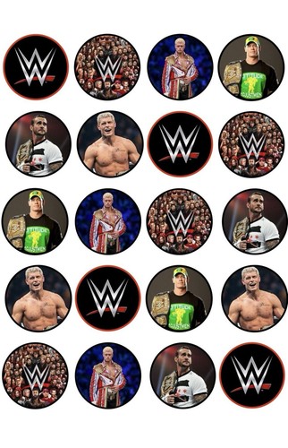 Wrestling wwe cupcake toppers - wwe,