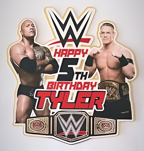 Wrestling theme cake - , topper