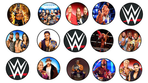 15x wwe cupcake toppers - toppers,
