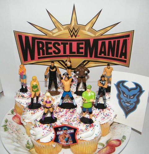 Wwe wrestling cake toppers set - cake,